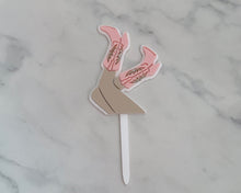 Load image into Gallery viewer, Cowgirl Boots in the air Acrylic Cake Charm/ Topper
