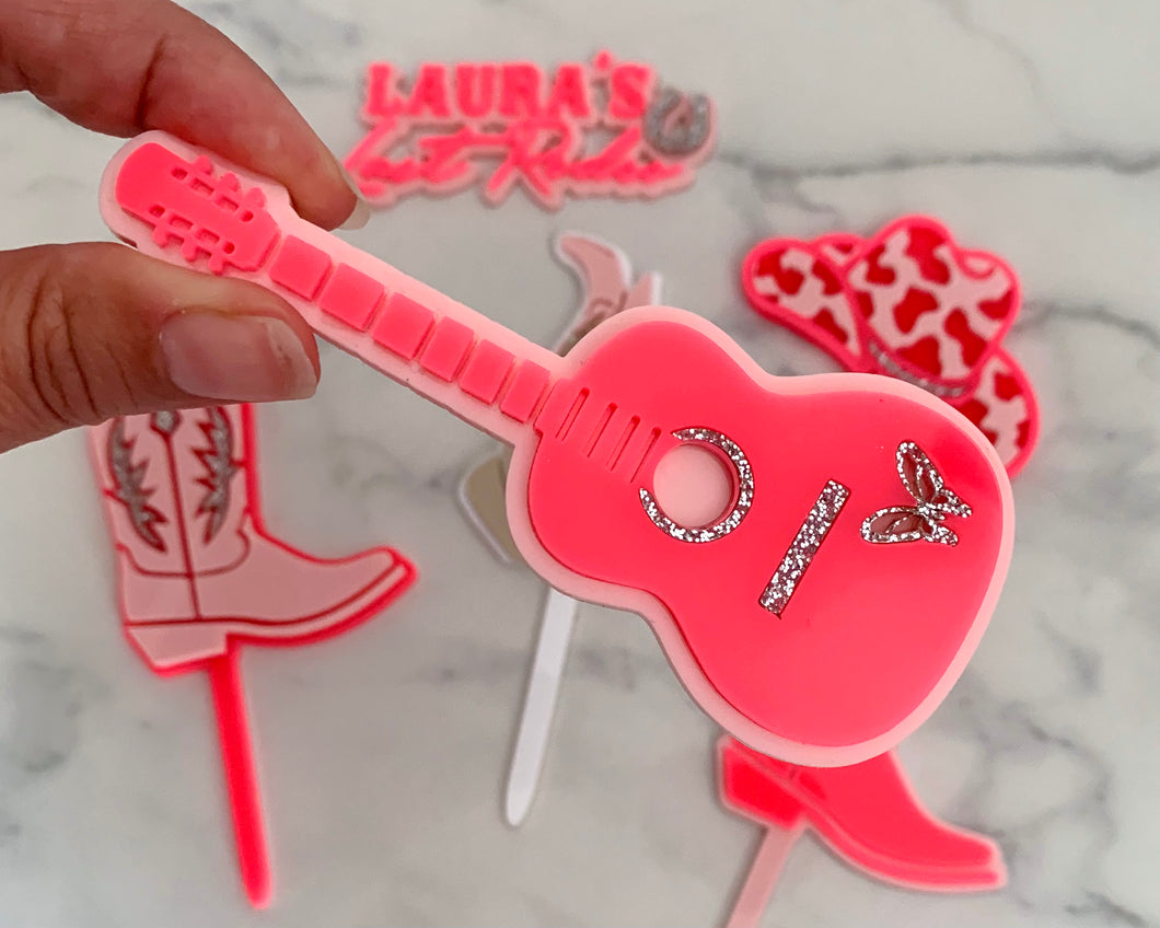Acoustic Guitar Acrylic Cake Charm