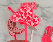 Load image into Gallery viewer, Cowboy/ Cowgirl Hat Acrylic Cake Charm/ Topper
