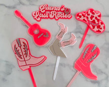 Load image into Gallery viewer, Custom Name Last Rodeo Acrylic Cake Charm/ Topper
