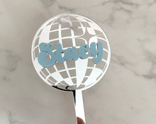 Load image into Gallery viewer, Custom Name Disco Ball Acrylic Cake Topper

