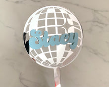 Load image into Gallery viewer, Custom Name Disco Ball Acrylic Cake Topper
