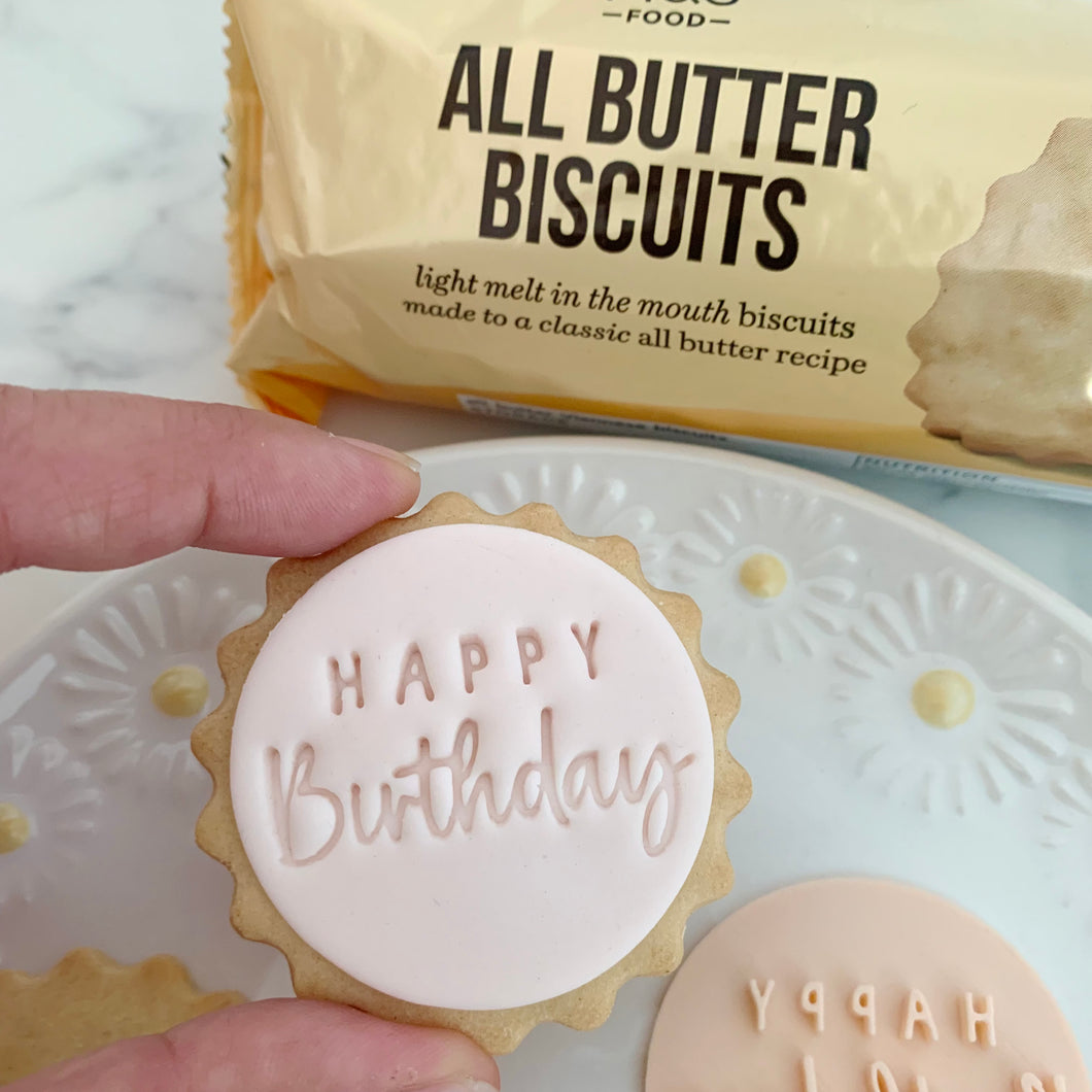 Mini Happy Birthday Marks & Spencer Fondant Cookie Stamp