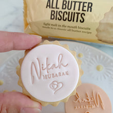 Load image into Gallery viewer, Mini Nikah Mubarak Marks &amp; Spencer Fondant Cookie Stamp
