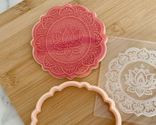 Load image into Gallery viewer, Lotus Rangoli Mandala Fondant Cookie Embosser/ Cutter
