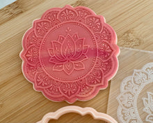 Load image into Gallery viewer, Lotus Rangoli Mandala Fondant Cookie Embosser/ Cutter
