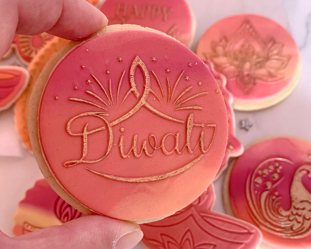 Happy Diwali Fondant Cookie Embosser