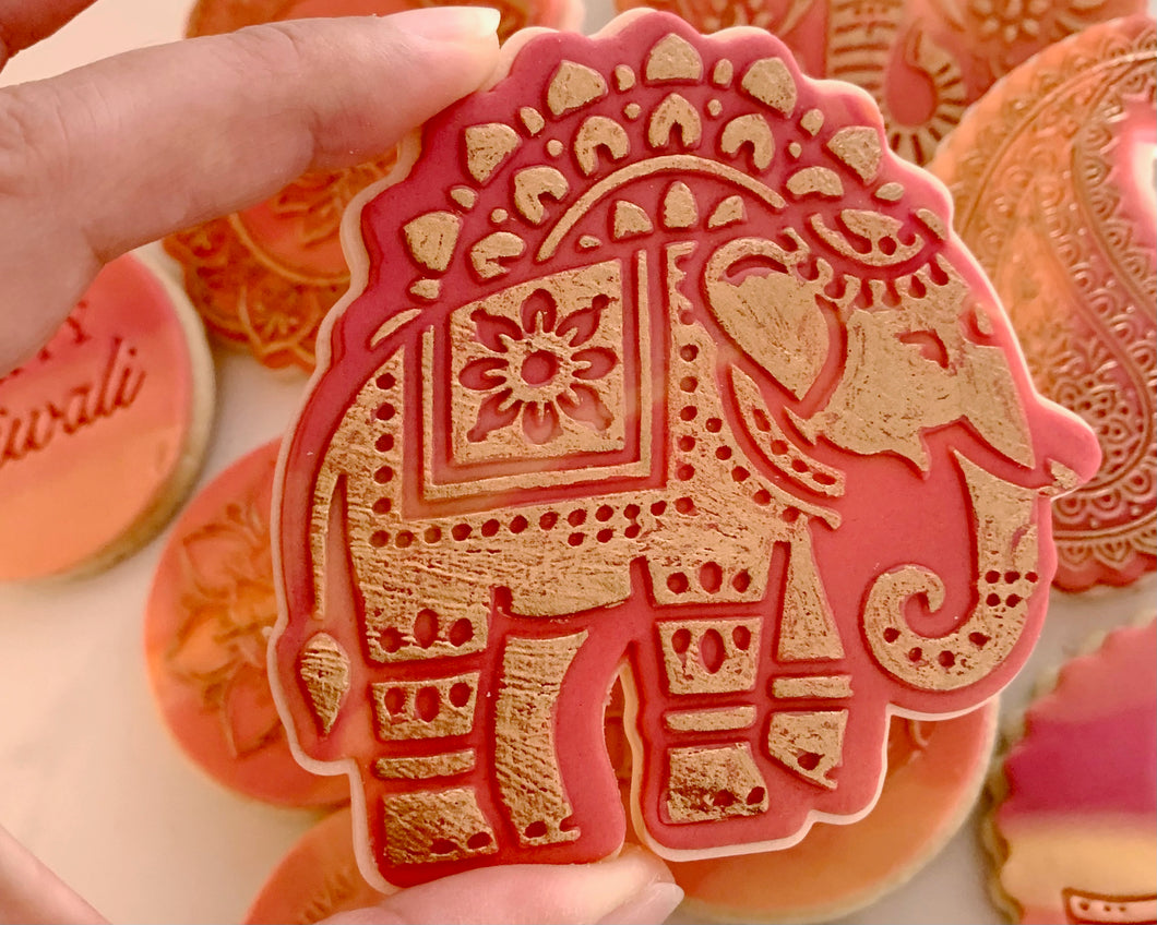 Indian Elephant Fondant Cookie Embosser/ Cutter