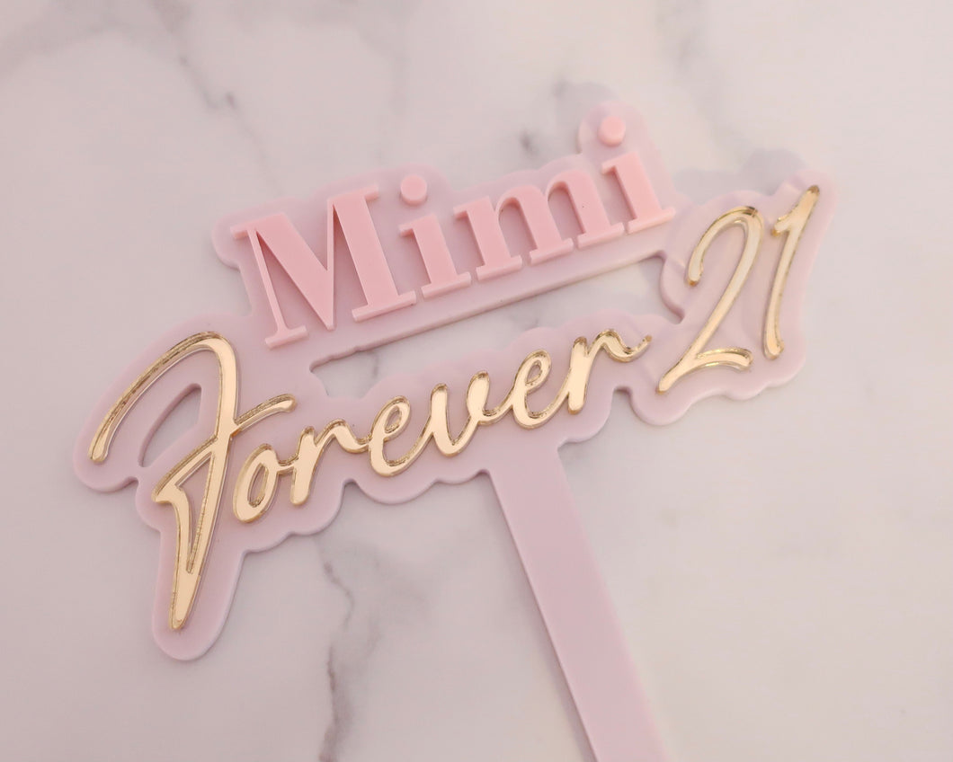21st Birthday Personalised Custom Cake Topper