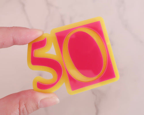 Age 50 Punk Acrylic Cake Charm - Made in the UK with Love  from House of Toot Sweet - Just £4! Shop now at House of Toot Sweet
