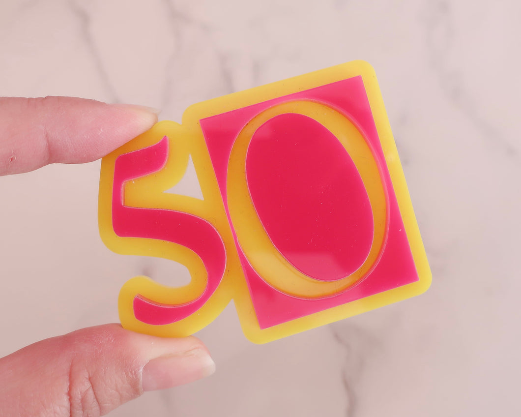 Age 50 Punk Acrylic Cake Charm - Made in the UK with Love  from House of Toot Sweet - Just £4! Shop now at House of Toot Sweet