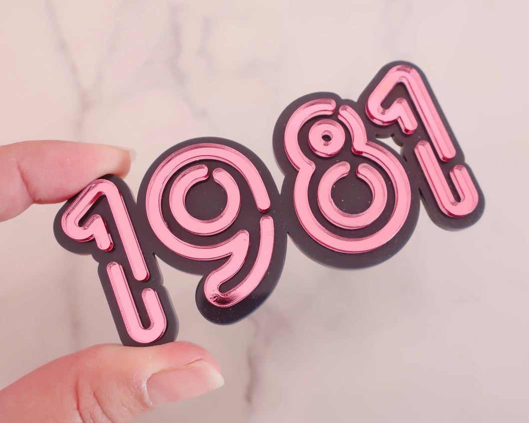 4'' 80s Neon Lights Acrylic Cake Charm - Made in the UK with Love  from House of Toot Sweet - Just £4! Shop now at House of Toot Sweet