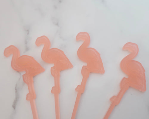 4x Frosted Pink Flamingo Cupcake Toppers - Made in the UK with Love  from House of Toot Sweet - Just £2.50! Shop now at House of Toot Sweet