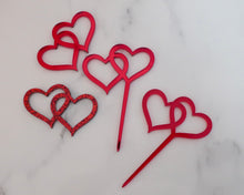 Load image into Gallery viewer, 4x Entwined Hearts Cupcake Toppers - Made in the UK with Love  from House of Toot Sweet - Just £2.20! Shop now at House of Toot Sweet
