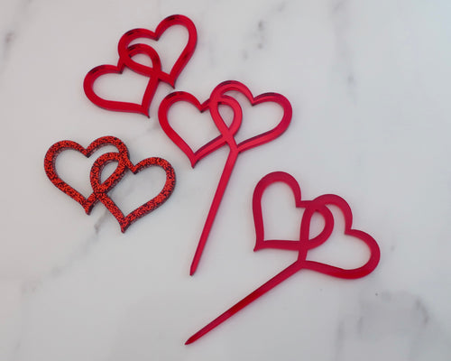 4x Entwined Hearts Cupcake Toppers - Made in the UK with Love  from House of Toot Sweet - Just £2.20! Shop now at House of Toot Sweet