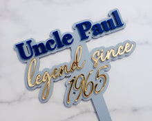 Load image into Gallery viewer, Name Legend Year Birthday Personalised Custom Cake Topper
