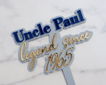 Load image into Gallery viewer, Name Legend Year Birthday Personalised Custom Cake Topper
