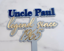 Load image into Gallery viewer, Name Legend Year Birthday Personalised Custom Cake Topper
