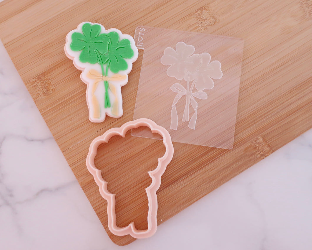 Double Shamrock with Bow Fondant Embosser / Cutter - Made in the UK with Love  from House of Toot Sweet - Just £6.50! Shop now at House of Toot Sweet