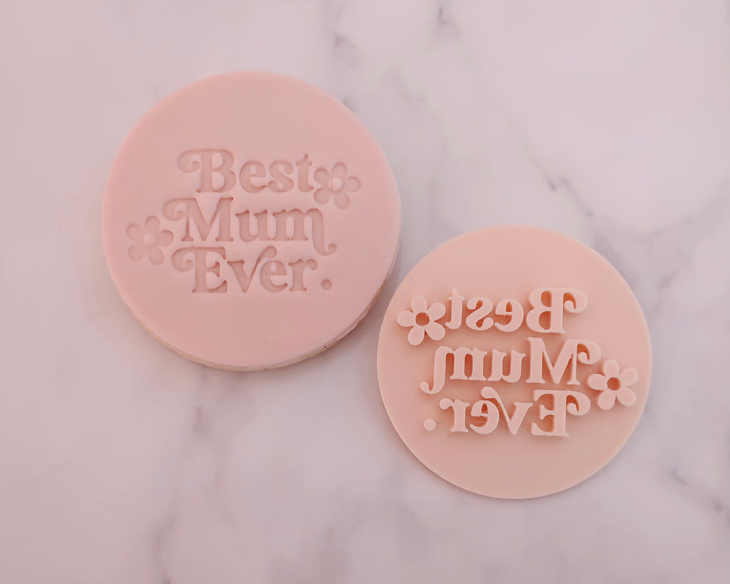 Best Mum Ever Retro Fondant Stamp - Made in the UK with Love  from House of Toot Sweet - Just £5! Shop now at House of Toot Sweet