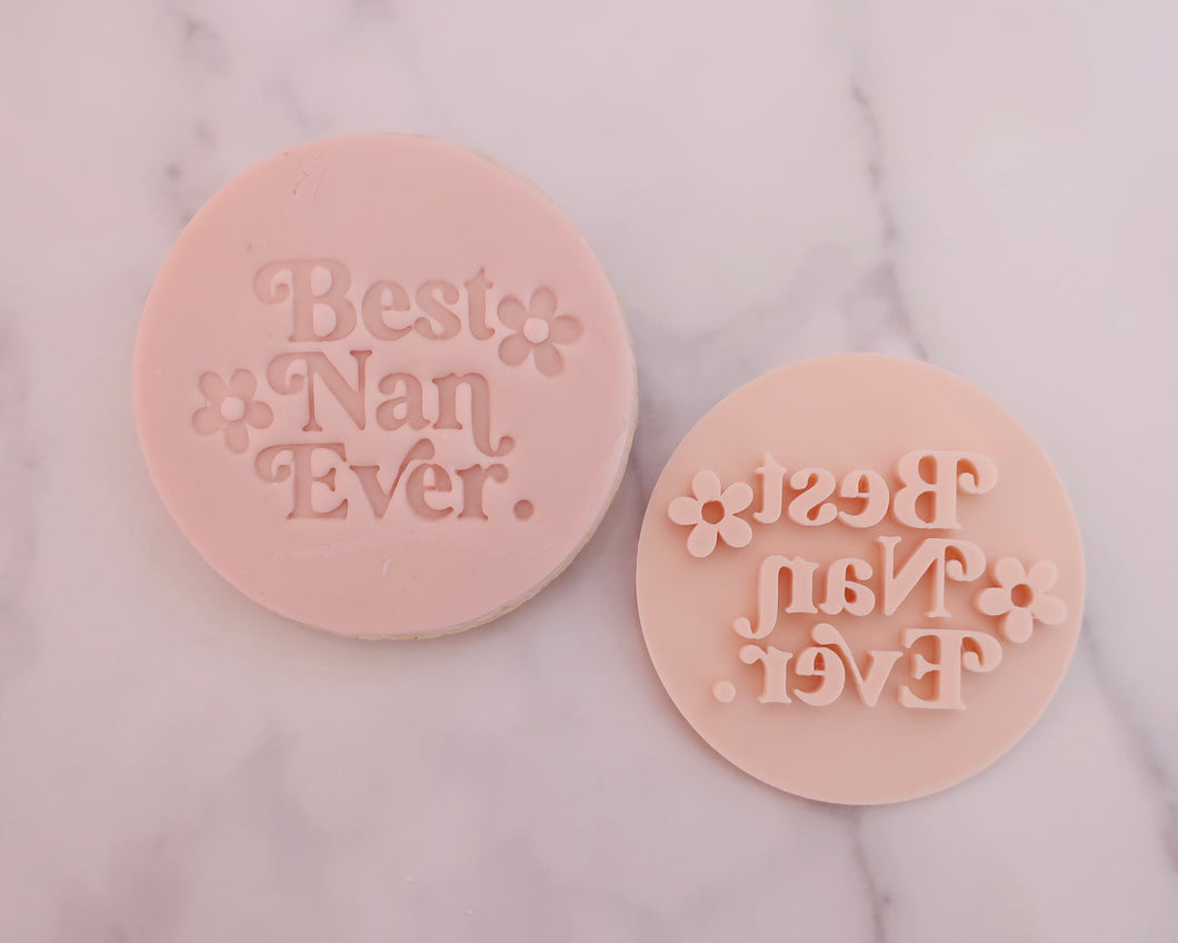 Best Nan Ever Retro Fondant Stamp - Made in the UK with Love  from House of Toot Sweet - Just £5! Shop now at House of Toot Sweet