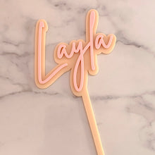 Load image into Gallery viewer, Personalised Script Name Birthday Cake Topper
