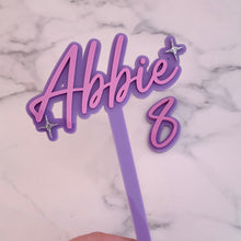 Load image into Gallery viewer, Personalised Name &amp; Age Sparkle Birthday Cake Topper
