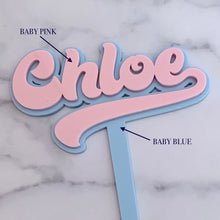 Load image into Gallery viewer, Personalised Name Birthday Cake Topper Retro/ Vintage
