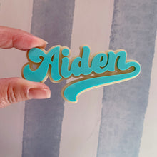 Load image into Gallery viewer, Personalised Retro single Name Cake Charm
