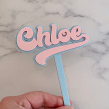 Load image into Gallery viewer, Personalised Name Birthday Cake Topper Retro/ Vintage
