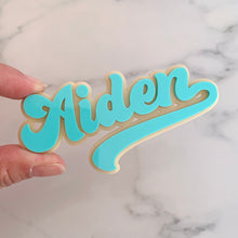 Load image into Gallery viewer, Personalised Retro single Name Cake Charm
