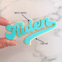Load image into Gallery viewer, Personalised Retro single Name Cake Charm
