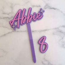 Load image into Gallery viewer, Personalised Name &amp; Age Sparkle Birthday Cake Topper
