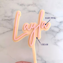 Load image into Gallery viewer, Personalised Script Name Birthday Cake Topper
