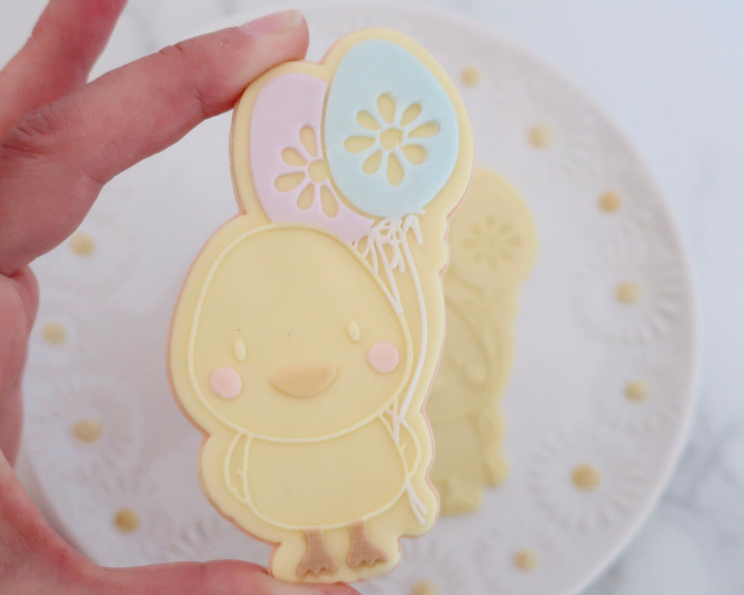 Chick with Easter Egg Balloons Fondant Embosser and Cutter - Made in the UK with Love  from House of Toot Sweet - Just £6.50! Shop now at House of Toot Sweet