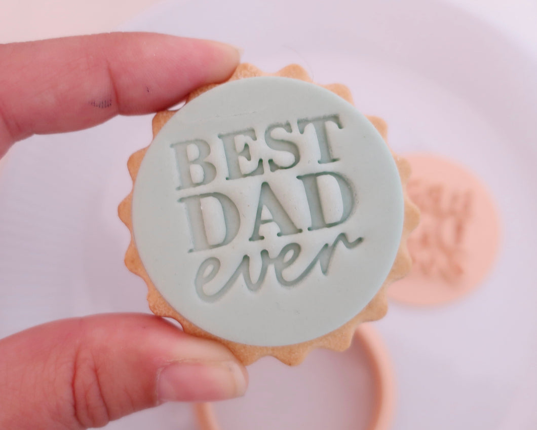 Mini Best Dad Ever Script Fondant Cookie Stamp - Made in the UK with Love  from House of Toot Sweet - Just £5! Shop now at House of Toot Sweet