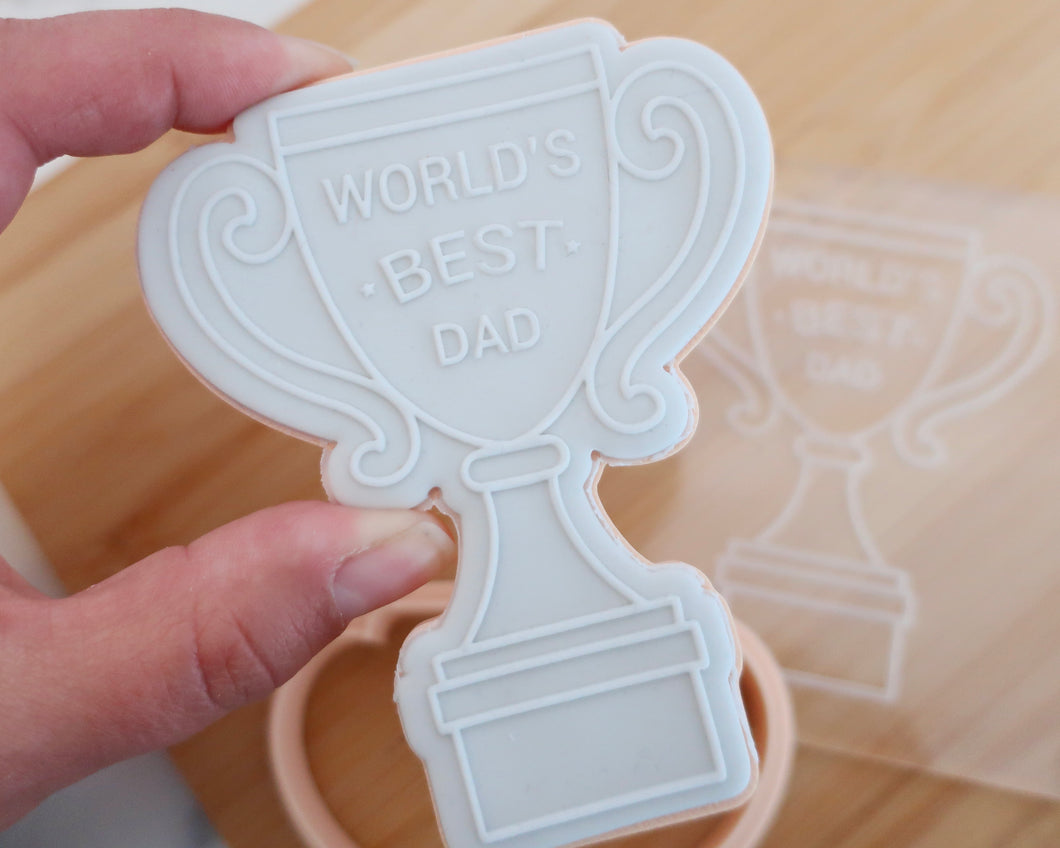 Worlds best dad Tropy Cookie Embosser / Cutter - Made in the UK with Love  from House of Toot Sweet - Just £6.50! Shop now at House of Toot Sweet