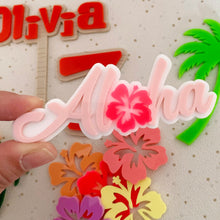 Load image into Gallery viewer, Lilo &amp; Stitch Inspired Personalised Name &amp; Age Cake Topper and Charms
