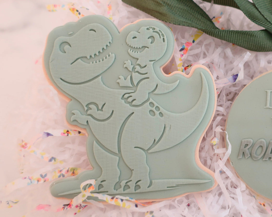 Dinosaur Dad and Child Fondant Cookie Embosser / Cutter - Made in the UK with Love  from House of Toot Sweet - Just £6.50! Shop now at House of Toot Sweet
