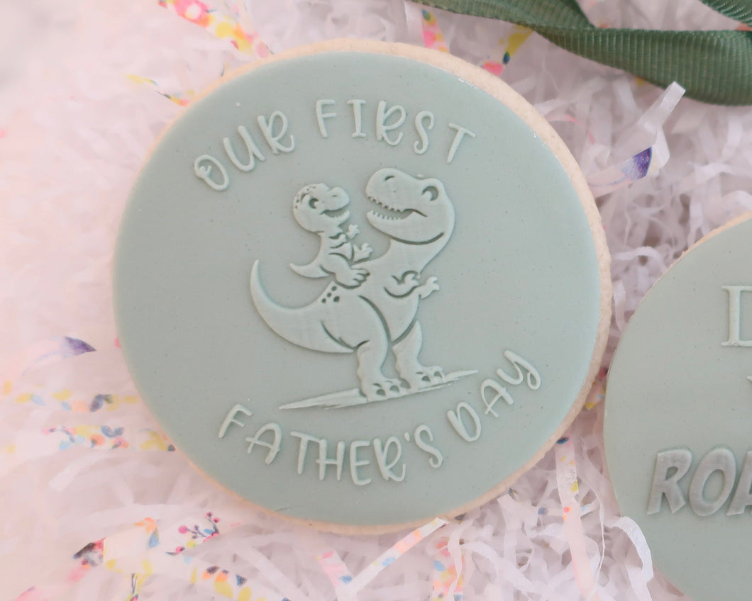 First Fathers Day Dinosaur Fondant Cookie Embosser - Made in the UK with Love  from House of Toot Sweet - Just £6.50! Shop now at House of Toot Sweet