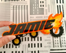 Load image into Gallery viewer, Flaming Monster Truck Cake Charm/ Topper

