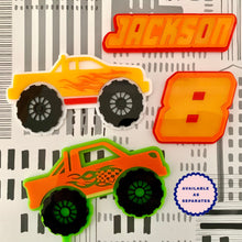 Load image into Gallery viewer, Custom Racing Monster Truck Cake Charm/ Topper
