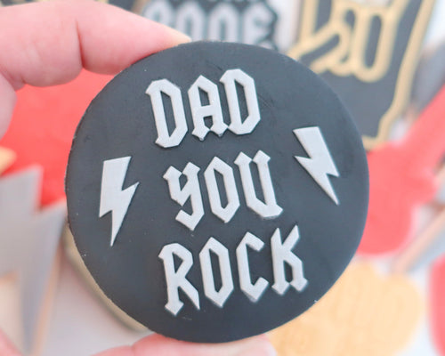Dad You Rock Fondant Cookie Embosser - Made in the UK with Love  from House of Toot Sweet - Just £6.50! Shop now at House of Toot Sweet