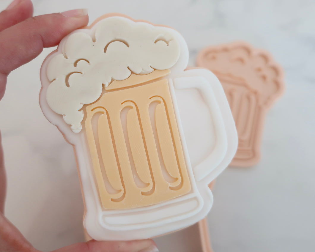 Glass of Beer Fondant Pop Cookie Embosser and Cutter - Made in the UK with Love  from House of Toot Sweet - Just £6.50! Shop now at House of Toot Sweet