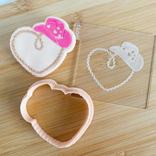 Load image into Gallery viewer, Rope Heart with Cowgirl Hat Fondant Embosser &amp; Cutter

