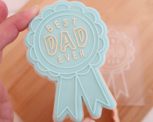 Best Dad Ever Rosette Fondant Cookie Embosser / Cutter - Made in the UK with Love  from House of Toot Sweet - Just £6.50! Shop now at House of Toot Sweet