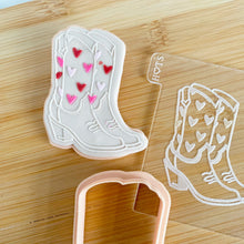 Load image into Gallery viewer, Cowgirl Boots with Hearts Fondant Embosser &amp; Cutter

