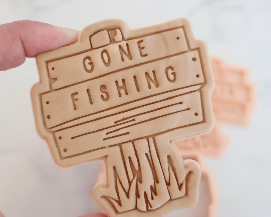 Gone Fishing fondant cookie Stamp / Cutter - Made in the UK with Love  from House of Toot Sweet - Just £5.50! Shop now at House of Toot Sweet