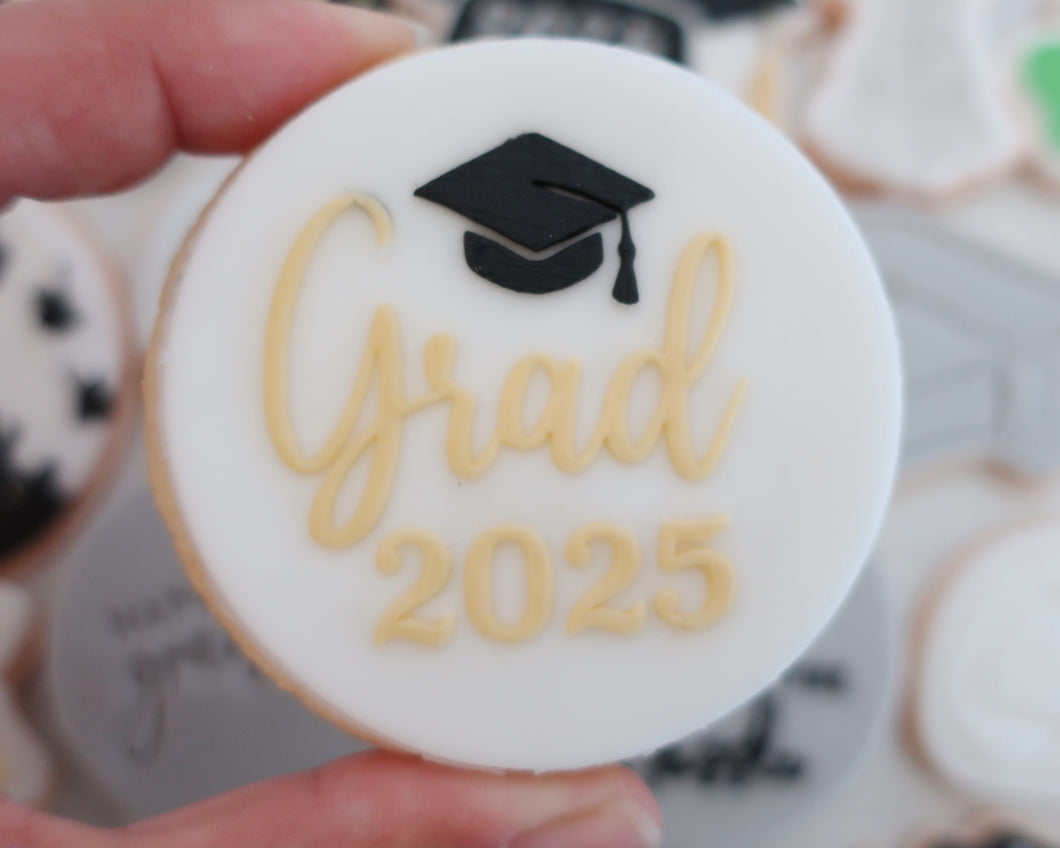 Grad 2025 Fondant Cookie Embosser - Made in the UK with Love  from House of Toot Sweet - Just £6.50! Shop now at House of Toot Sweet