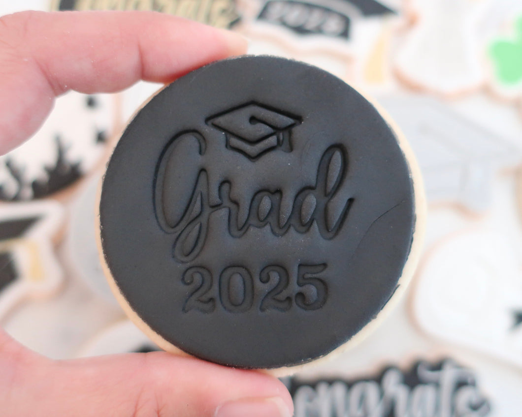 Grad 2025 Fondant Cookie Stamp - Made in the UK with Love  from House of Toot Sweet - Just £5.50! Shop now at House of Toot Sweet